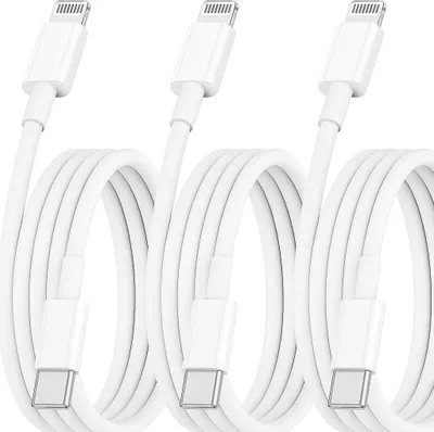 Produktbild von Ladekabel für iPhone Lightning 1M/2M – USB-A oder USB-C bis iPhone 14 – Typ-C zu Lightning 1 Meter / 3 Pack