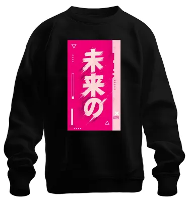 Productafbeelding van Toekomstige Japanse Cyberpunk Vaporwave Anime Japan Y2K Manga Neon Sweater, zwart, maat L