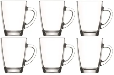 Produktbild von Set mit 6 Teegläsern – Doppelwandig – 300 ml – Spülmaschinenfest – Mit Henkel – Dickwandig – Teetassen