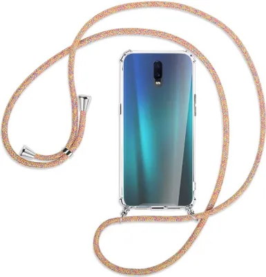 Produktbild von Handykette Backcover-Schutzhülle mit Band (Metall silberfarben) für Oppo R17 / RX17 - Rainbow