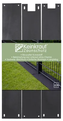 Produktbild von UNUS Keinkraut® Zaunschutz Unkrautschutz 15 Stück aus recyceltem Kunststoff schwarz
