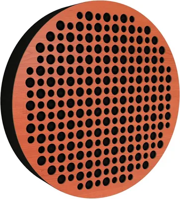 Productafbeelding van Set van 6 wandpanelen | Akoestische panelen voor aan de muur | Geluidsabsorberende en decoratieve houten panelen voor het verminderen van nagalm | [CIRCLES | Kersenhout]