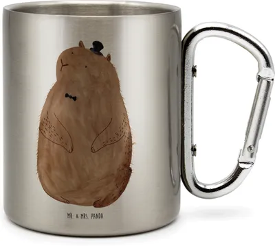 Produktbild von Mr. & Mrs. Panda thermotasse Murmeltier - Transparent - Geschenk, Reisebecher, Thermobecher Edelstahl, Anstand, Teetasse, Fröhlichkeit, Becher Aus, Respekt, Knigge
