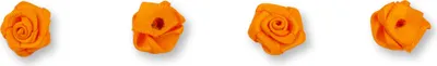 Produktbild von Satinrosen 15mm zum Basteln & Aufnähen 20 Stück Orange