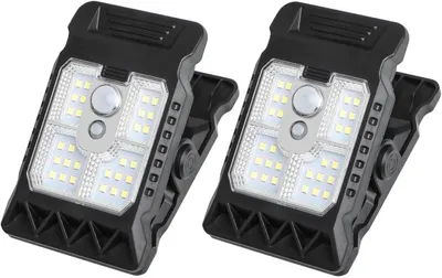 Produktbild von LED Solar Gartenleuchte mit Clip, Bewegungsmelder Außenlicht 3 Modi, IP65 wasserdicht, kabellose Zaun- & Camping Beleuchtung