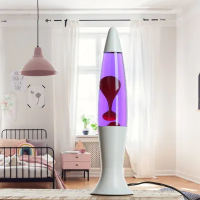 Obrázek produktu pro Lávová lampa bílá fialová červená včetně žárovky G9 retro design stolní lampa stolní lampa obývací pokoj ROXY