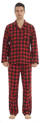 Produktbild von Solidchoice – Herren Pyjama-Set aus Baumwolle mit Karomuster, lange Ärmel und lange Hose