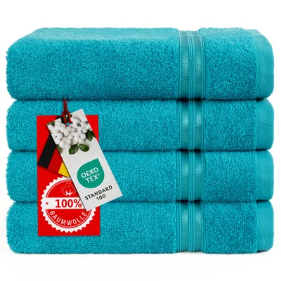 Produktbild von Hammetex Handtücher 4er Set 50x100 cm – 100% Baumwolle Frottier, , mit Aufhängeschlaufe