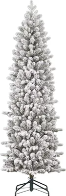 Image de Black Box Trees Harma Sapin de Noël artificiel étroit - H215 x Ø66 cm - Vert givré