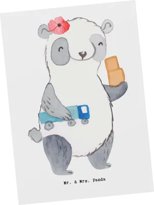 Produktbild von Mr. & Mrs. Panda Postkarte Berufskraftfahrerin Herz - Weiß - Geschenk, Ansichtskarten, Ansichtskarte, Postkarten, kunstkarte, Grußkarte