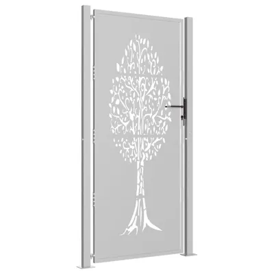 Produktbild von vidaXL Gartentor 100x200 cm Cortenstahl Baumdesign