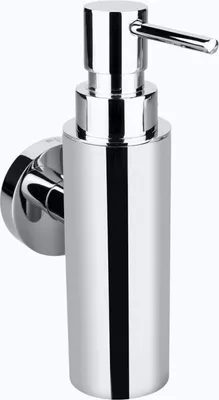 Produktbild von BOMEGA Seifenspender Messing Chrom poliert 55xx175x85 mm, 150 ml für Bad & Küche >> zum Bohren oder Kleben