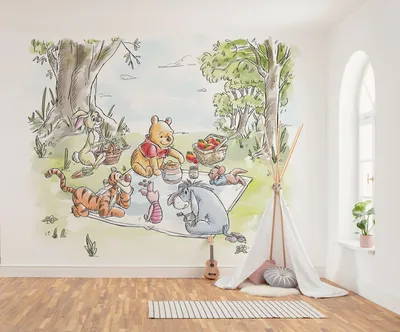 Produktbild von Komar Vlies Fototapete - Disney Winnie the Pooh Nice for Picnics - Größe 300 x 250 cm