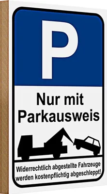 Produktbild von Holzschild Parken 20x30cm Parkplatzschild mit Parkausweis