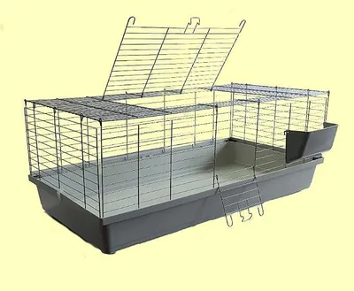 Imagen del producto de 1,20 m. Nuevo modelo de jaula para conejos, jaula para roedores, jaula para conejos, jaula, establo, para cobayas, color gris