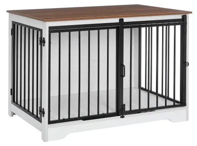 Obrázok produktu pre Klietka pre psov - Psyčia klietka - Psyčí búda - Klietka pre psov ako nábytok - Drevená klietka pre psov - 100x60x68 cm