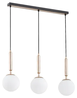 Productafbeelding van Hanglamp VOLDA, zwart-goud-wit, 3xE14x10W, metaal, afmetingen: 78x15x72cm, IP20, merk: Alfa