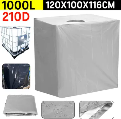 Produktbild von IBC Tank Abdeckung, Abdeckplane für Wassertank 1000L, Schutzhülle Schutzhaube Schutzplane Geeignet für IBC-Tank Regenwassertank 120x100x116cm, Silber