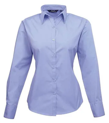 Produktbild von Premier - Bluse für Damen Langärmlig LT4522 (S) (Mittelblau)