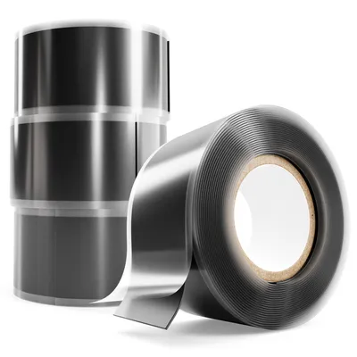 Produktbild von ABSINA 4x selbstverschweißendes Isolierband 25 mm x 3 m schwarz - Silikonband, Dichtungsband, Reparaturband, Industrieband
