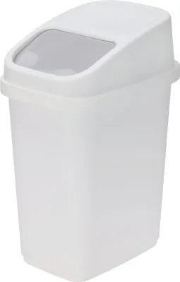 Produktbild von Abfalleimer Küche 17 Liter Weiß mit drehbarem Deckel, platzsparend, 33x24x46,5 cm