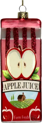 Produktbild von Christbaumschmuck 13cm Glas Apfelsaft Figur Rot
