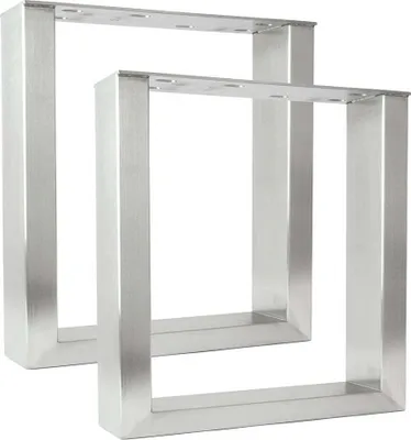 Produktbild von Natural Goods Berlin Möbelkufen RECHTECK 70x30-Edelstahl, Tischkufen, Tischbeine, Tischgestell, Esstisch, Bank, Couchtisch, B40xH43 cm, 2 Stück