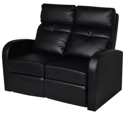 Produktbild von vidaXL Relaxsessel 2-Sitzer Kunstleder Schwarz