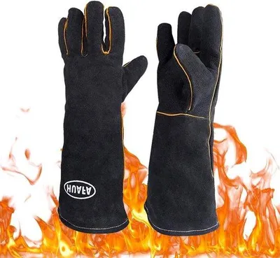 Produktbild von Famanu BBQ Grillhandschuhe hitzebeständig mit Aluminiumfolie - EN407 - 1 Paar