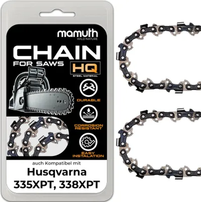 Produktbild von 2x Sägekette Kettensäge 45cm 1,3mm 3/8" 62TG für Husqvarna 335XPT, 338XPT