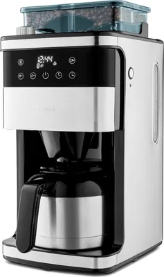 Produktbild von MEDION Kaffeemaschine mit Mahlwerk und Thermoskanne (1 Liter, max. 8 Tassen, 8 Mahlstufen, max. 1000 Watt, Timer, LED Display, Tropfstopp, Permanentfilter, MD19911)
