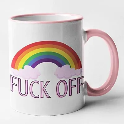 Immagine prodotto di Solidchoice - Tazza da caffè arcobaleno divertente con design rosa