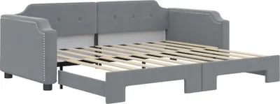 Produktbild von vidaXL Tagesbett Ausziehbar Hellgrau 100x190 cm Stoff