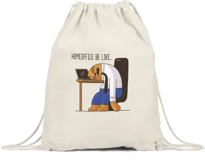 Produktbild von Homeoffice Turnbeutel Gymsack Lustig Spruch Ironie Faultier Geschenk Bürokollegen Lockdown