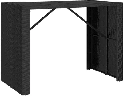 Obrázek produktu pro vidaXL Barový stůl se skleněnou deskou černý 145x80x110 cm Poly ratan