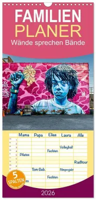 Image de Familienplaner 2026 - Wände sprechen Bände mit 5 Spalten (Wandkalender, 21 x 45 cm) CALVENDO