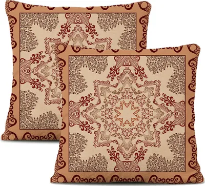Obrázok produktu pre 2-balenie obliečok na vankúše Plyšové vlákno 45 cm X 45 cm, Dekoračný poťah na vankúš, Mandala, Bohémsky, Boho dekor, Hippie, Retro etno vankúš na gauč, spálňu, obývaciu izbu, farmu