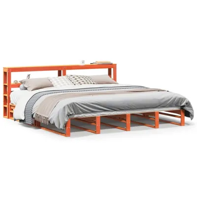 Produktbild von Massivholzbett ohne Matratze Wachsbraun 200x200 Kiefernholz