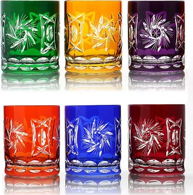 Produktbild von Whiskyglas Schleuderstern farbiges 6er Set 280 ml