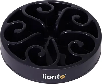 Produktbild von lionto Antischlingnapf für Hunde & Katzen mit Anti-Rutsch-Füßen, spülmaschinenfest & robust, 30 cm, schwarz
