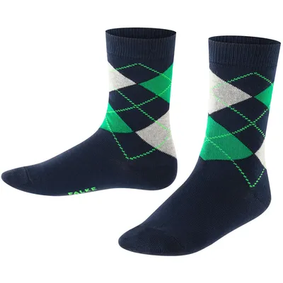 Image de Chaussettes FALKE Classic Argyle pour enfants, bleu marine, pointures 31-34