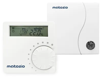 Programmeerbare draadloze thermostaat met ontvanger, wit