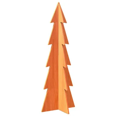 Imagen del producto de vidaXL Árbol de Navidad para decorar, color marrón cera, 112 cm, madera maciza de pino