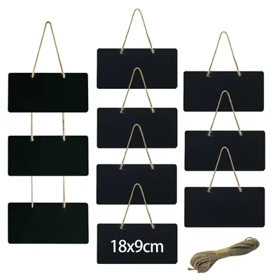 Produktbild von Omgoods – Set mit 10 Mini-Schiefertafeln zum Aufhängen