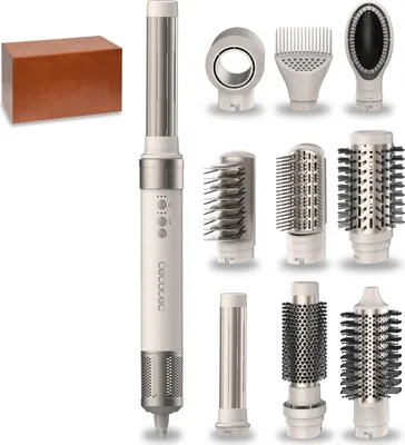 Obrázek produktu pro Cecotec CermicCare 10in1 AirGlam, Více stylů, Teplé, Champagne, Bílá, Hák na zavěšení, 1,8 m, 1400 W