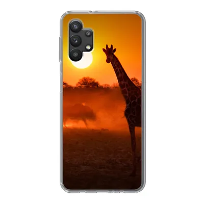 Produktbild von MuchoWow® Handyhülle Schutzhülle Hülle für Samsung Galaxy A32 5G Giraffe - Sonne - Savanne Silikon Softcase Handy Hülle - Softcase