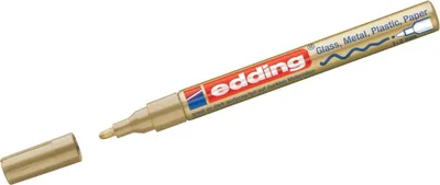 Produktbild von Glanzlack-Marker edding 751 gold Packung mit 10 Stück