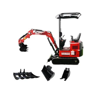 Produktbild von Minibagger mit Kettenantrieb, Dieselmotor, verstellbarem Fahrwerk und schwenkbarem Baggerarm, neues Design & seitliche Joystick-Steuerung (DKB991)