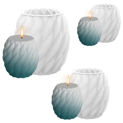 Imagen del producto de Omgoods - Juego de 3 moldes de silicona para velas, ideales para hacer velas caseras