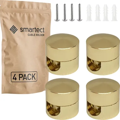 Produktbild von 4x Affenschaukel Gold Aufputz-Kabelhalter Deckenpins Textilkabel Halterung